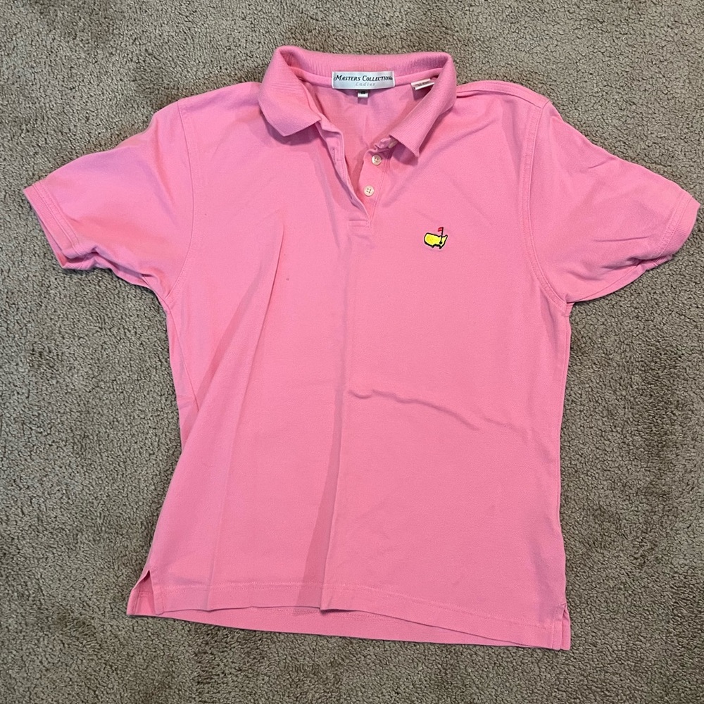 Masters Pink Polo Shirt with Embroidered Logo